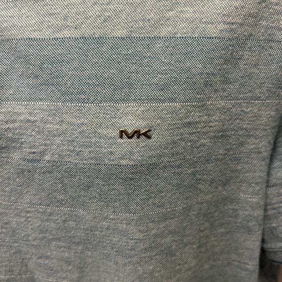 Michael Kors Women's Blue‎ Striped Short Sleeve Polo Shirt Size XXL - Picture 2 of 4